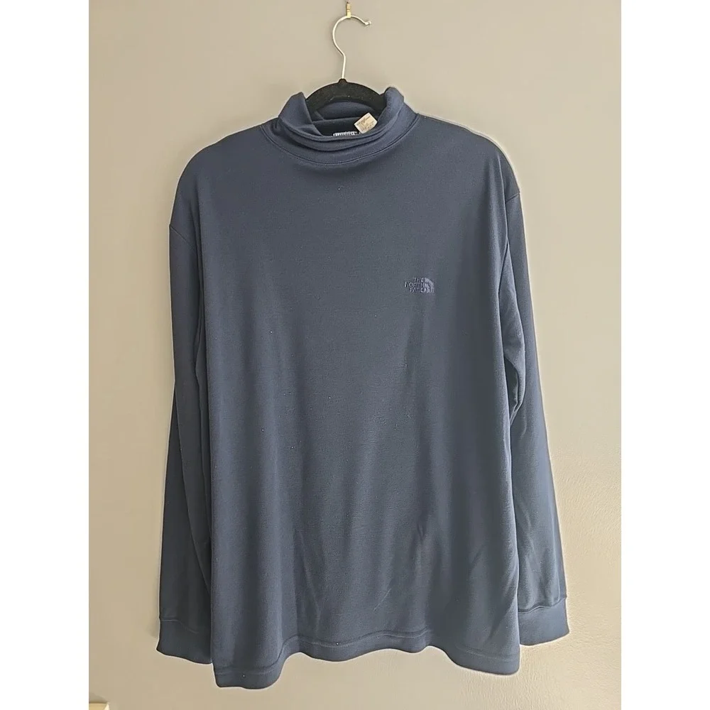 Vtg The North Face Blue Turtleneck Long Sleeve Pullover Men's Size Medium‎